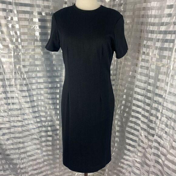 Vintage Howard Wolf Black Wool Sheath Dress II - Picture 1 of 4